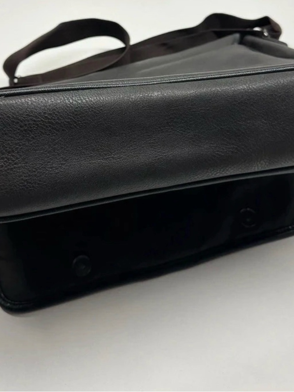 Ted Baker Black Leather Messenger with Burgundy and Cream Stripe - Picture 6 of 6